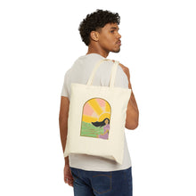 Load image into Gallery viewer, Canvas Tote Bag — Sunset Meadow Illustration Tote