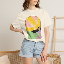 Load image into Gallery viewer, Sunrise Serenity T-Shirt — Woman Silhouette Beach Graphic