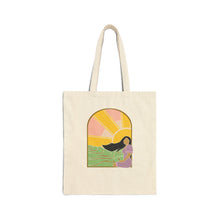 Load image into Gallery viewer, Canvas Tote Bag — Sunset Meadow Illustration Tote
