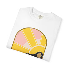 Load image into Gallery viewer, Sunrise Serenity T-Shirt — Woman by the Sea Graphic Tee

