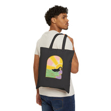 Load image into Gallery viewer, Canvas Tote Bag — Sunset Meadow Illustration Tote
