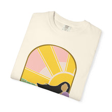 Load image into Gallery viewer, Sunrise Serenity T-Shirt — Woman Silhouette Beach Graphic
