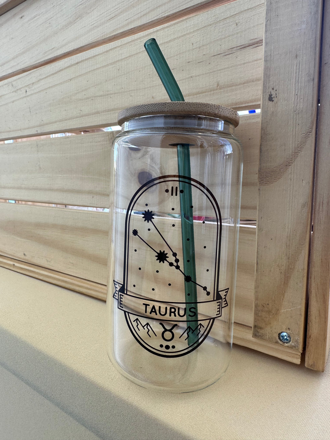 Taurus Zodiac Glass Can Set 20oz