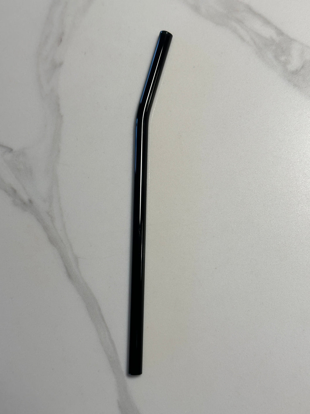 Black Glass Straw Bent