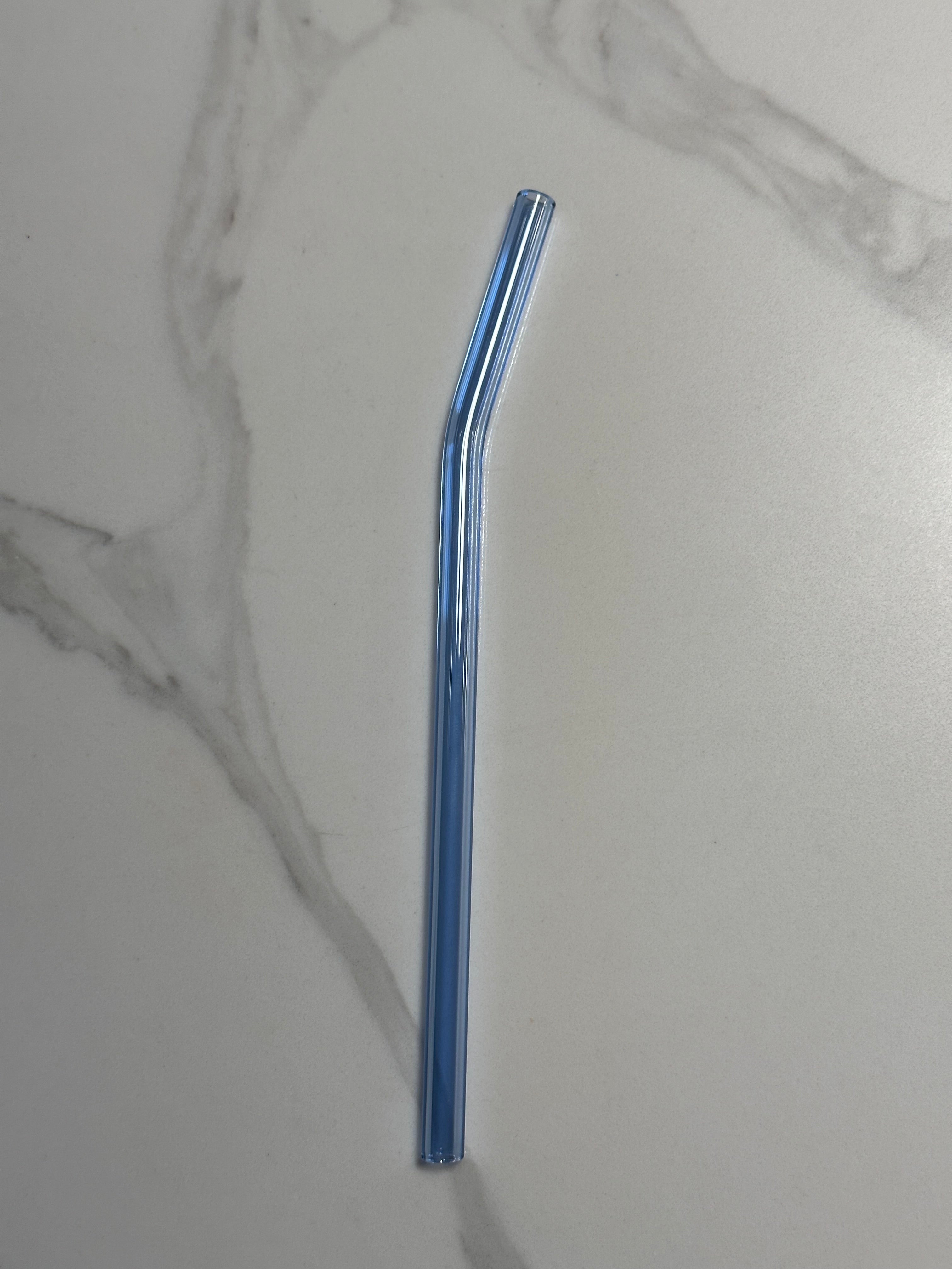 Bent Light Blue Glass Straw – ME CRAFTS