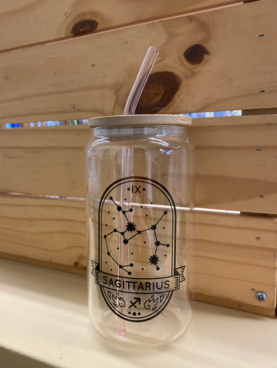 Sublimated Sagittarius Zodiac Glass Can Set 20oz
