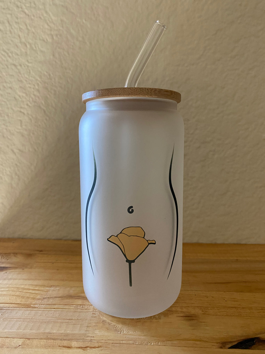 Poppy Frosted Glass Can Set 20oz