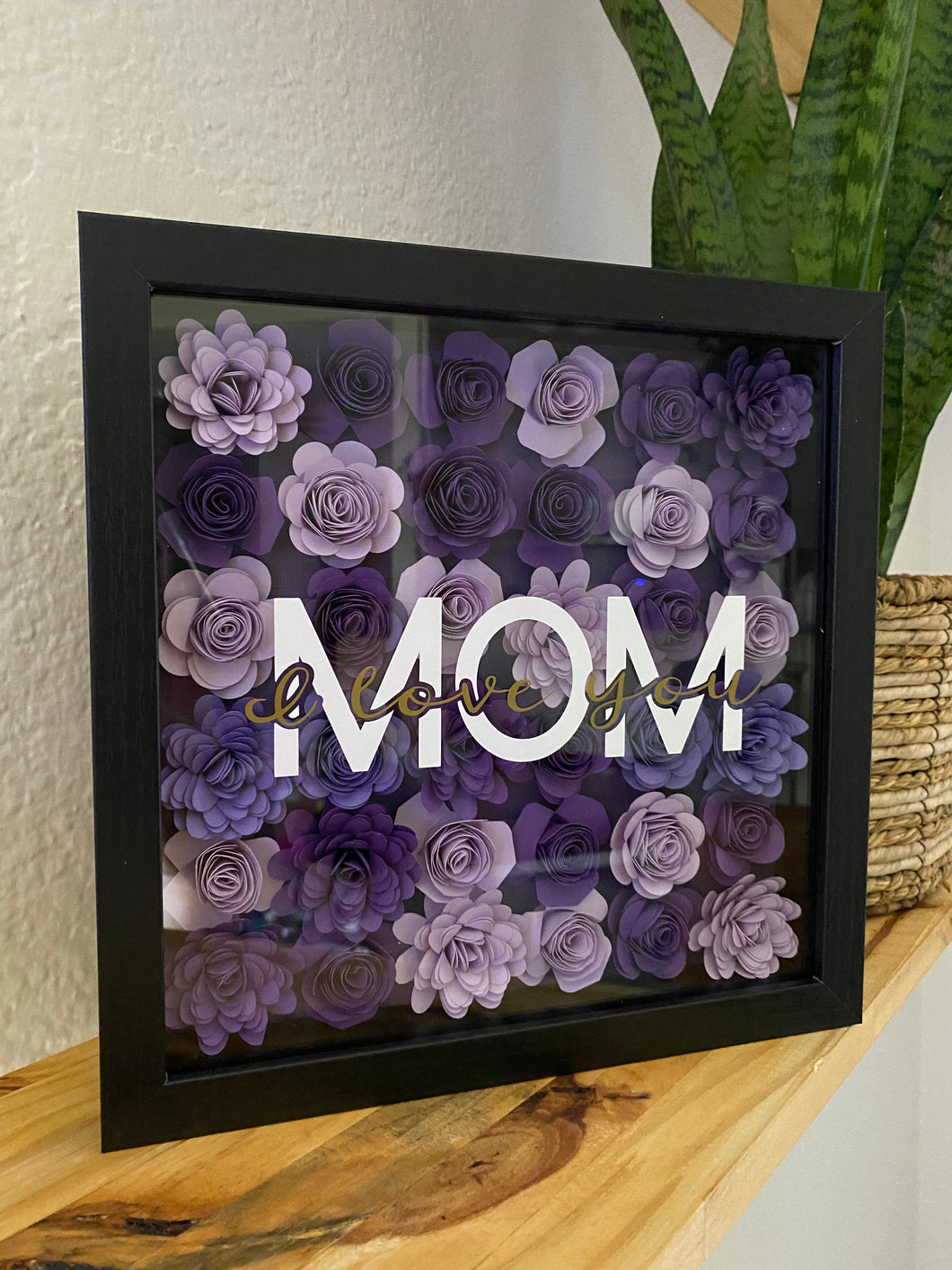 MOM Paper Flower Shadowbox