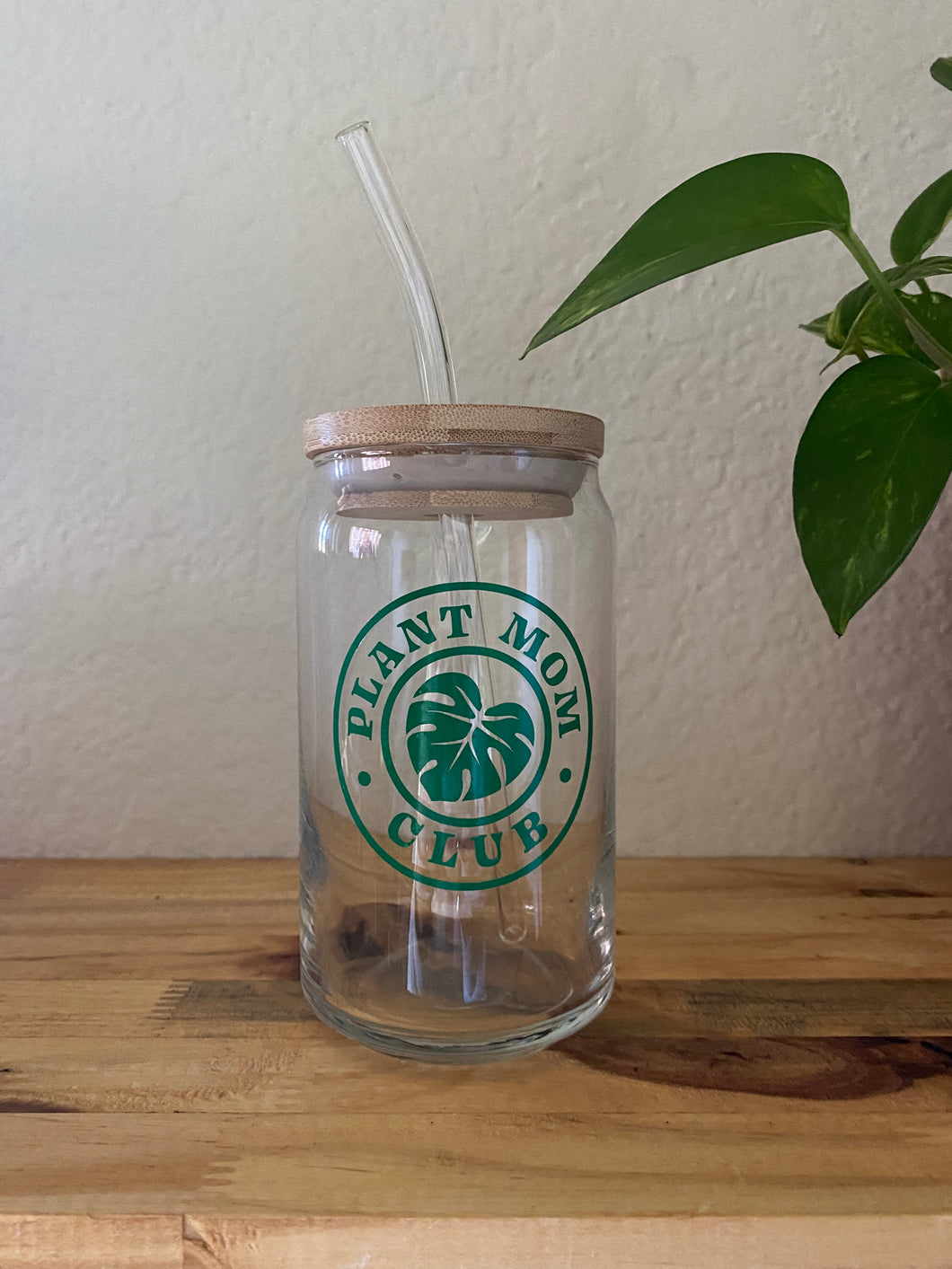 Plant Mom Glass Can 16 oz.