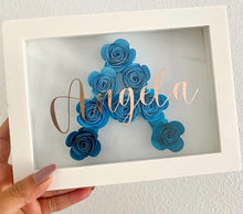Load image into Gallery viewer, Name Paper Flower Shadowbox
