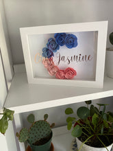 Load image into Gallery viewer, Name Paper Flower Shadowbox
