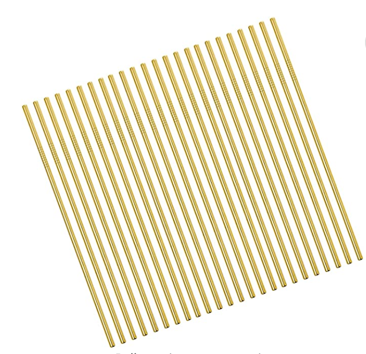 Gold Skinny Stainless Steel Straw